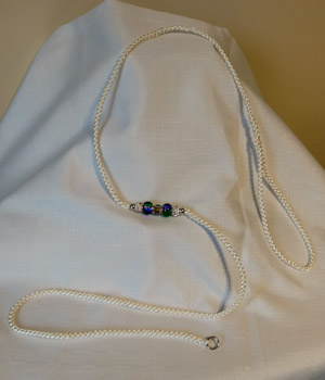 White Satin Show Lead with Beads